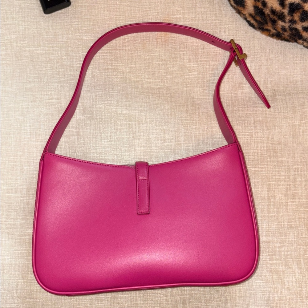 Saint Laurent Hot Pink Le 5 a 7  Shoulder Bag with Gold YSL Hardware - Picture 3 of 5